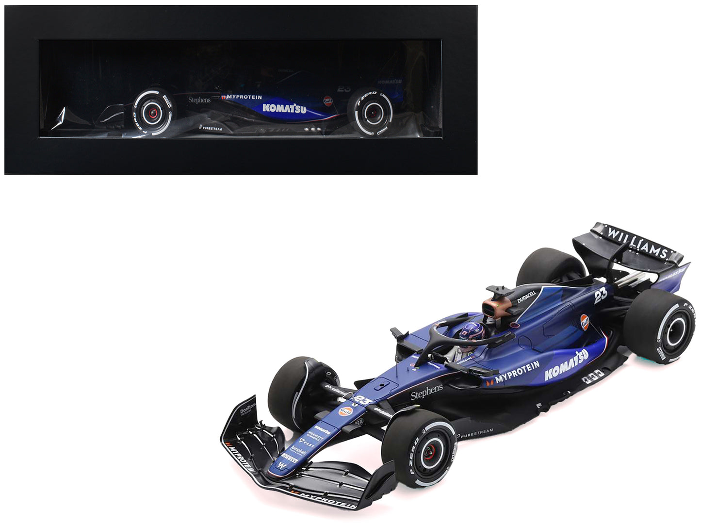 Williams FW46 #23 Alex Albon "Williams Racing" Formula One F1 "Bahrain GP" (2024) with Acrylic Display Case 1/18 Model Car by Spark