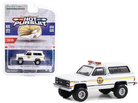 1991 Chevrolet K5 Blazer White "North Dakota State Patrol" "Hot Pursuit" Series 44 1/64 Diecast Model Car by Greenlight