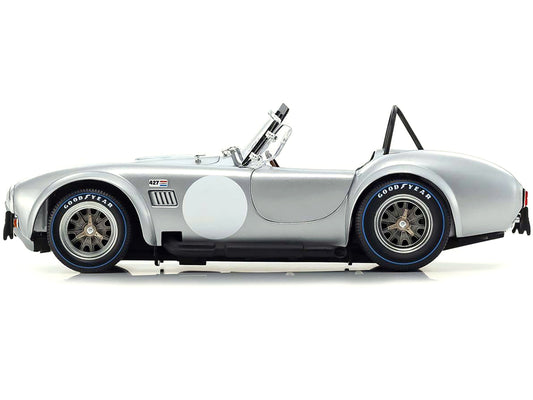 Shelby Cobra 427 S/C Silver Metallic with White Stripes 1/18 Diecast Model Car by Kyosho