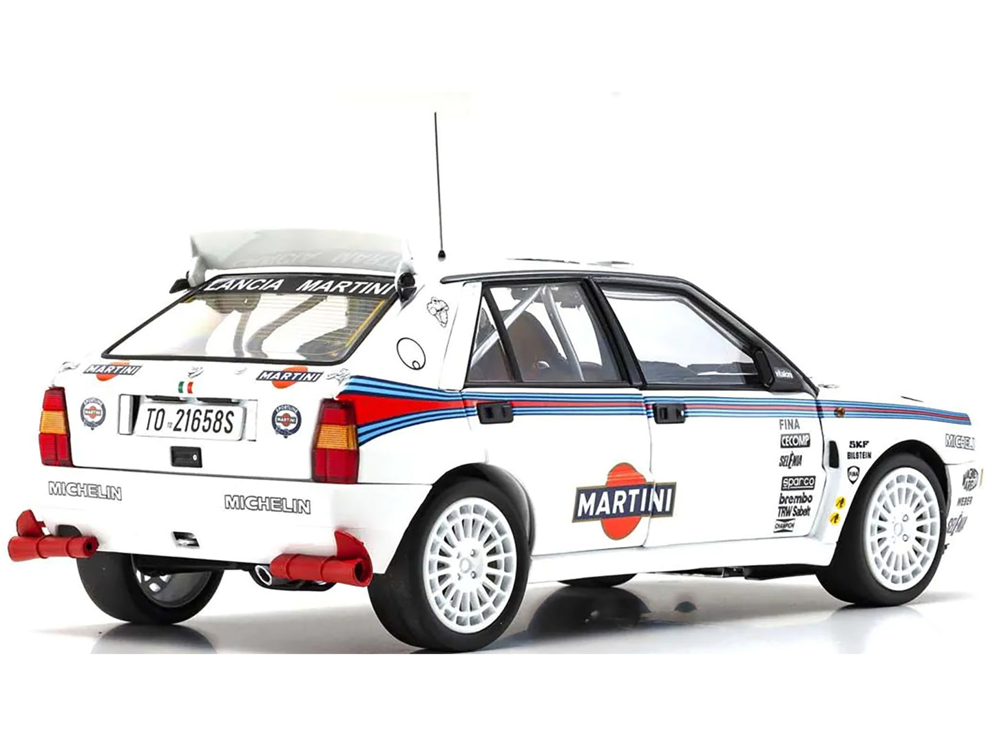 Lancia Delta HF Integrale Evoluzione Test Car White "Martini Racing" 1/18 Diecast Model Car by Kyosho