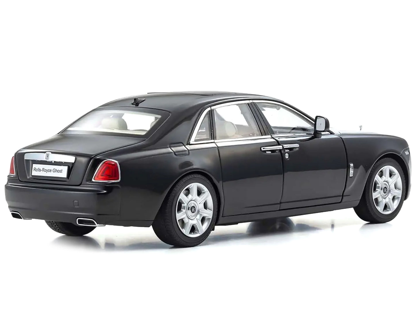 Rolls-Royce Ghost Black with Silver Metallic Hood 1/18 Diecast Model Car by Kyosho