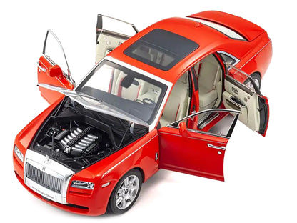 Rolls-Royce Ghost Red with Silver Metallic Hood 1/18 Diecast Model Car by Kyosho