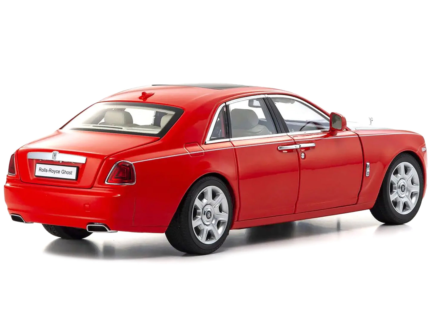 Rolls-Royce Ghost Red with Silver Metallic Hood 1/18 Diecast Model Car by Kyosho