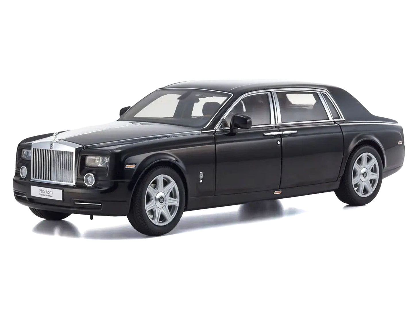 Rolls Royce Phantom EWB (Extended Wheelbase) Diamond Black 1/18 Diecast Model Car by Kyosho