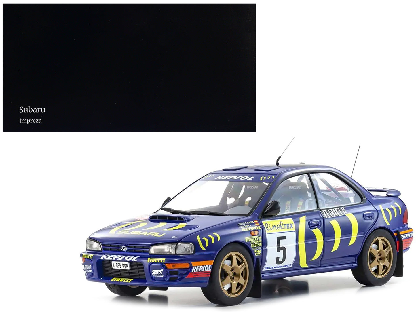 Subaru Impreza #5 Carlos Sainz - Luis Moya Winner "Monte-Carlo Rally" (1995) 1/18 Diecast Model Car by Kyosho