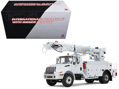 International DuraStar Truck with Digger Derrick Body "Altec" White 1/34 Diecast Model by First Gear