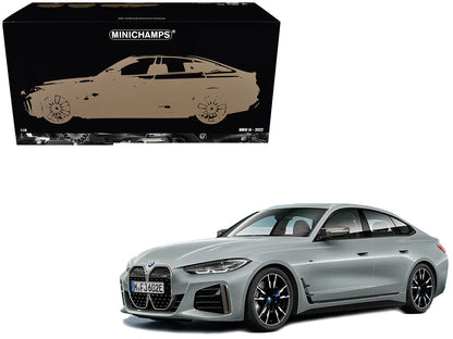 BMW i4 Gray Metallic 1/18 Diecast Model Car by Minichamps