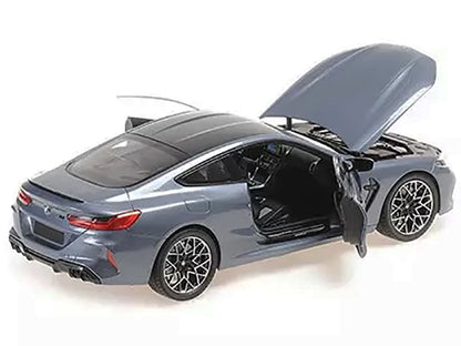 2020 BMW M8 Coupe Blue Metallic with Carbon Top 1/18 Diecast Model Car by Minichamps