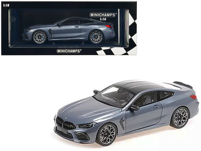 2020 BMW M8 Coupe Blue Metallic with Carbon Top 1/18 Diecast Model Car by Minichamps