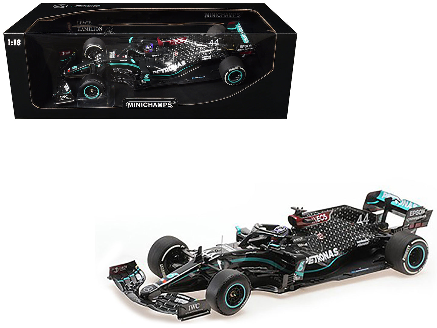 Mercedes-AMG F1 W11 EQ Performance #44 Lewis Hamilton "Petronas" Winner Formula One F1 "British GP" (2020) with Driver Limited Edition to 704 pieces Worldwide 1/18 Diecast Model Car by Minichamps