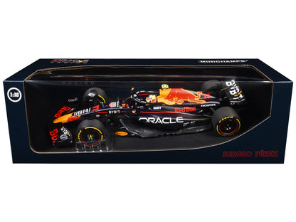 Red Bull Racing RB19 #11 Sergio Perez "Oracle" 2nd Place F1 Formula One "Italian GP" (2023) with Driver Limited Edition to 108 pieces Worldwide 1/18 Diecast Model Car by Minichamps