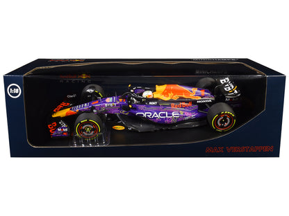 Red Bull Racing RB19 #1 Max Verstappen "Oracle" Winner F1 Formula One "Las Vegas GP" (2023) with Driver Limited Edition to 390 pieces Worldwide 1/18 Diecast Model Car by Minichamps