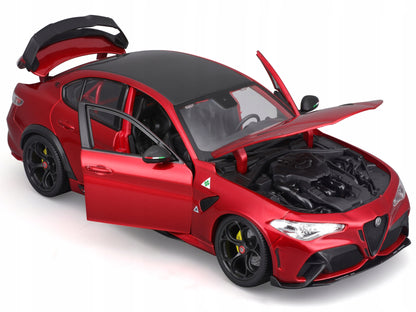 Alfa Romeo Giulia GTAm Red Metallic with Carbon Top 1/18 Diecast Model Car by Bburago