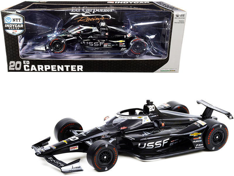 Dallara IndyCar #20 Ed Carpenter "United States Space Force" (USSF) "NTT IndyCar Series" (2020) 1/18 Diecast Model Car by Greenlight