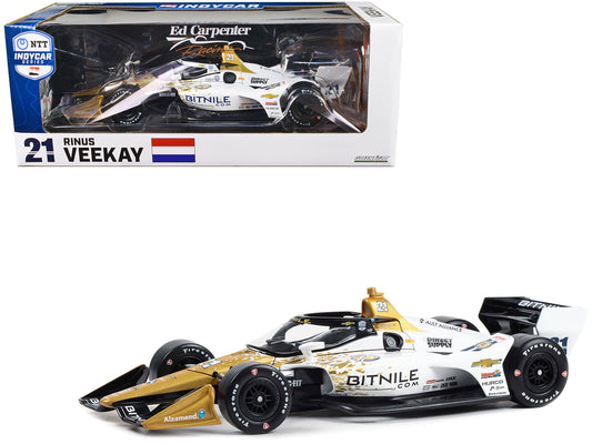 Dallara IndyCar #21 Rinus VeeKay "Bitnile" Ed Carpenter Racing (Road Course Configuration) "NTT IndyCar Series" (2023) 1/18 Diecast Model Car by Greenlight