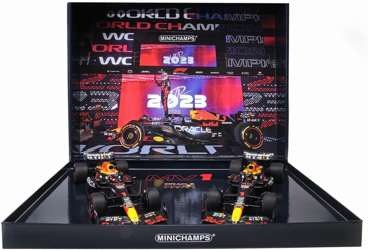 Red Bull Racing RB19 #1 Max Verstappen "Oracle" F1 Formula One "Qatar GP" (2023) Set of 2 Cars Limited Edition to 499 pieces Worldwide 1/18 Diecast Model Cars by Minichamps