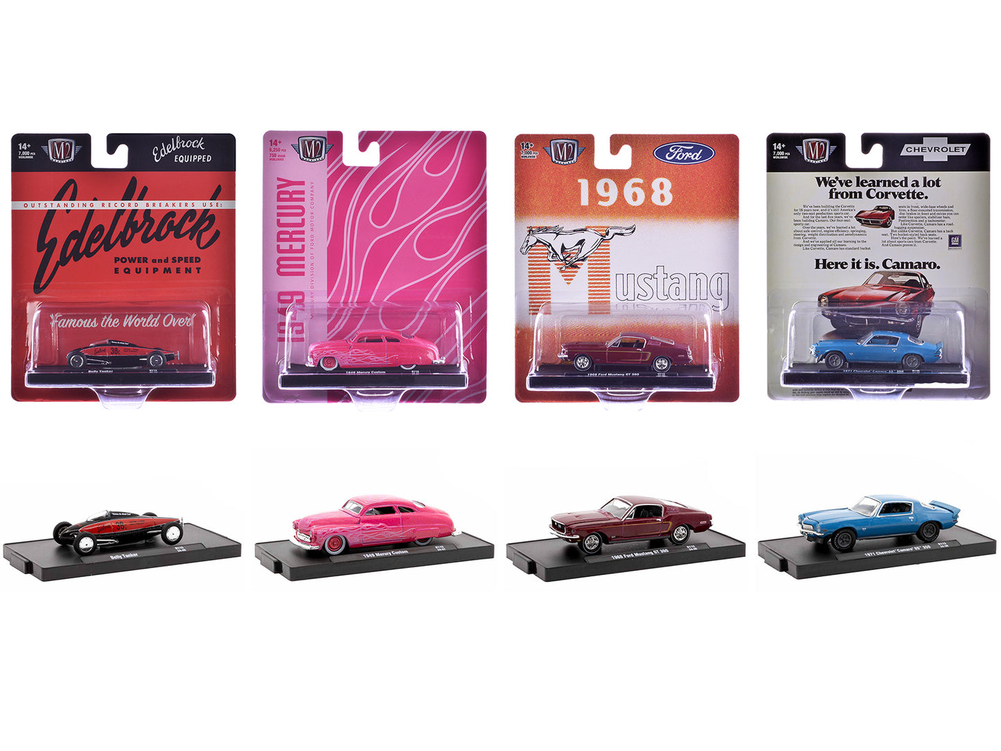 "Auto-Drivers" Set of 4 pieces in Blister Packs Release 115 Limited Edition to 7000 pieces Worldwide 1/64 Diecast Model Cars by M2 Machines