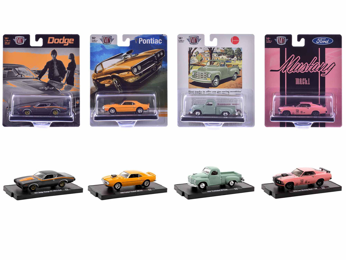 "Auto-Drivers" Set of 4 pieces in Blister Packs Release 118 Limited Edition to 9450 pieces Worldwide 1/64 Diecast Model Cars by M2 Machines