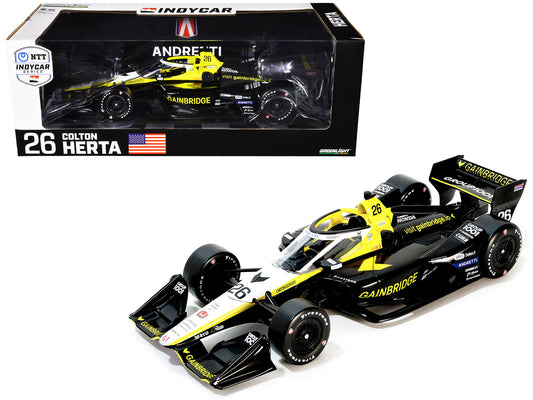 Dallara IndyCar #26 Colton Herta "Gainbridge" Andretti Autosport (Road Course Configuration) "NTT IndyCar Series" (2024) 1/18 Diecast Model Car by Greenlight