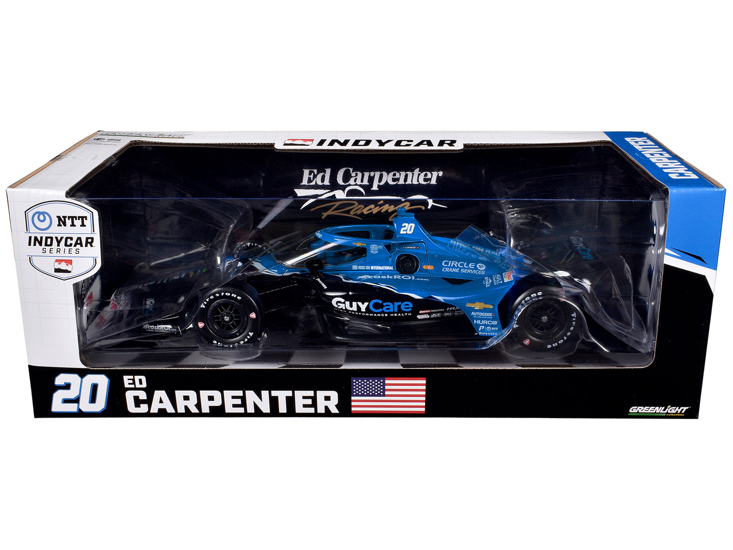 Dallara IndyCar #20 Ed Carpenter "Guy Care" Ed Carpenter Racing "NTT IndyCar Series" (2024) 1/18 Diecast Model Car by Greenlight