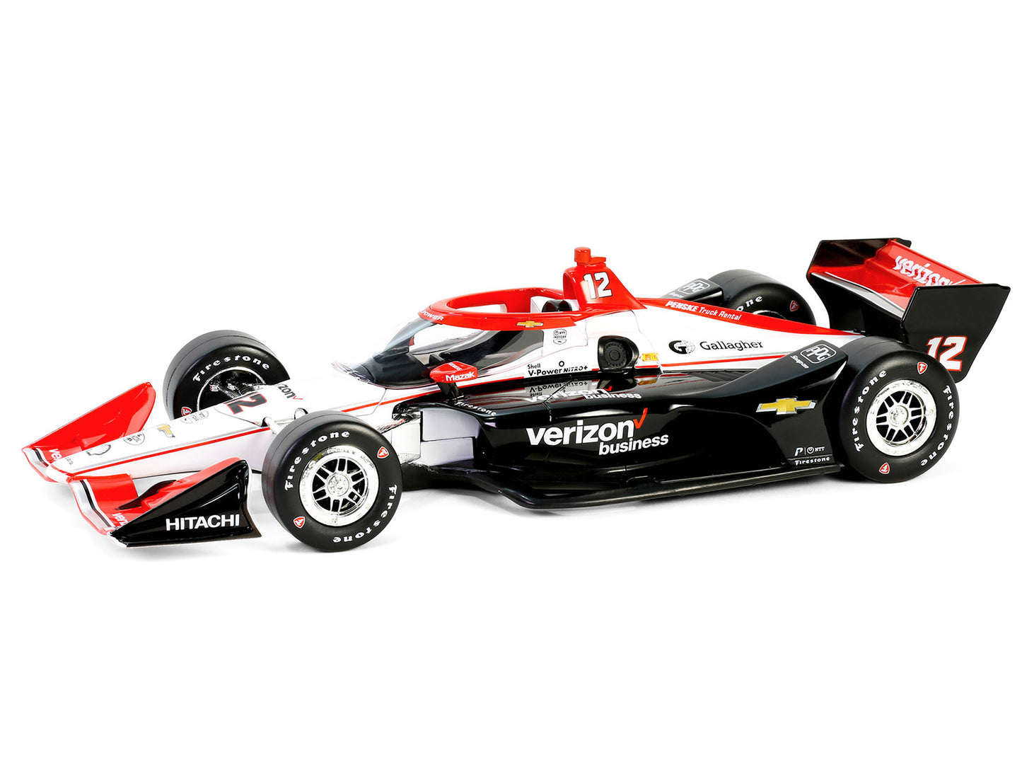 Dallara IndyCar #12 Will Power "Verizon" Team Penske (Road Course Configuration) "NTT IndyCar Series" (2024) 1/18 Diecast Model Car by Greenlight