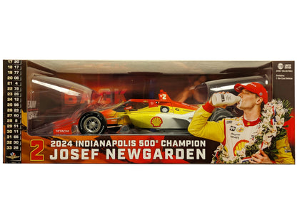 Dallara IndyCar #2 Josef Newgarden "Shell Oil" Team Penske "2024 Indianapolis 500 Champion" (Raced Version) "NTT IndyCar Series" (2024) 1/18 Diecast Model Car by Greenlight