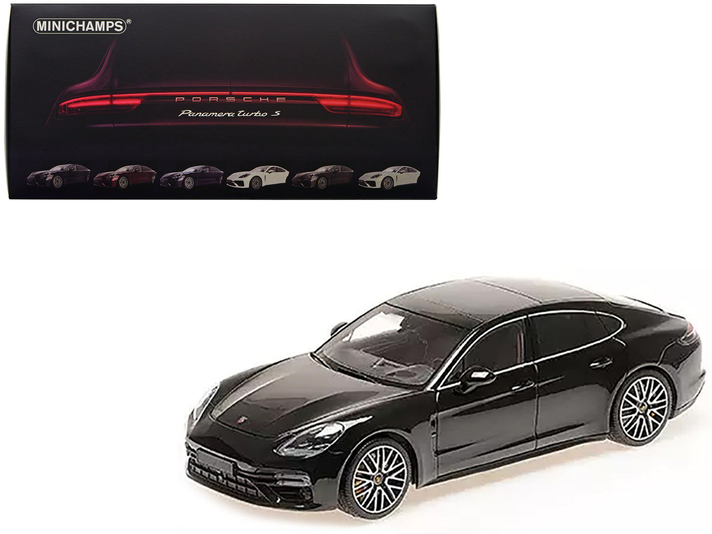 2020 Porsche Panamera Turbo S Black Metallic "CLDC Exclusive" Series 1/18 Diecast Model Car by Minichamps