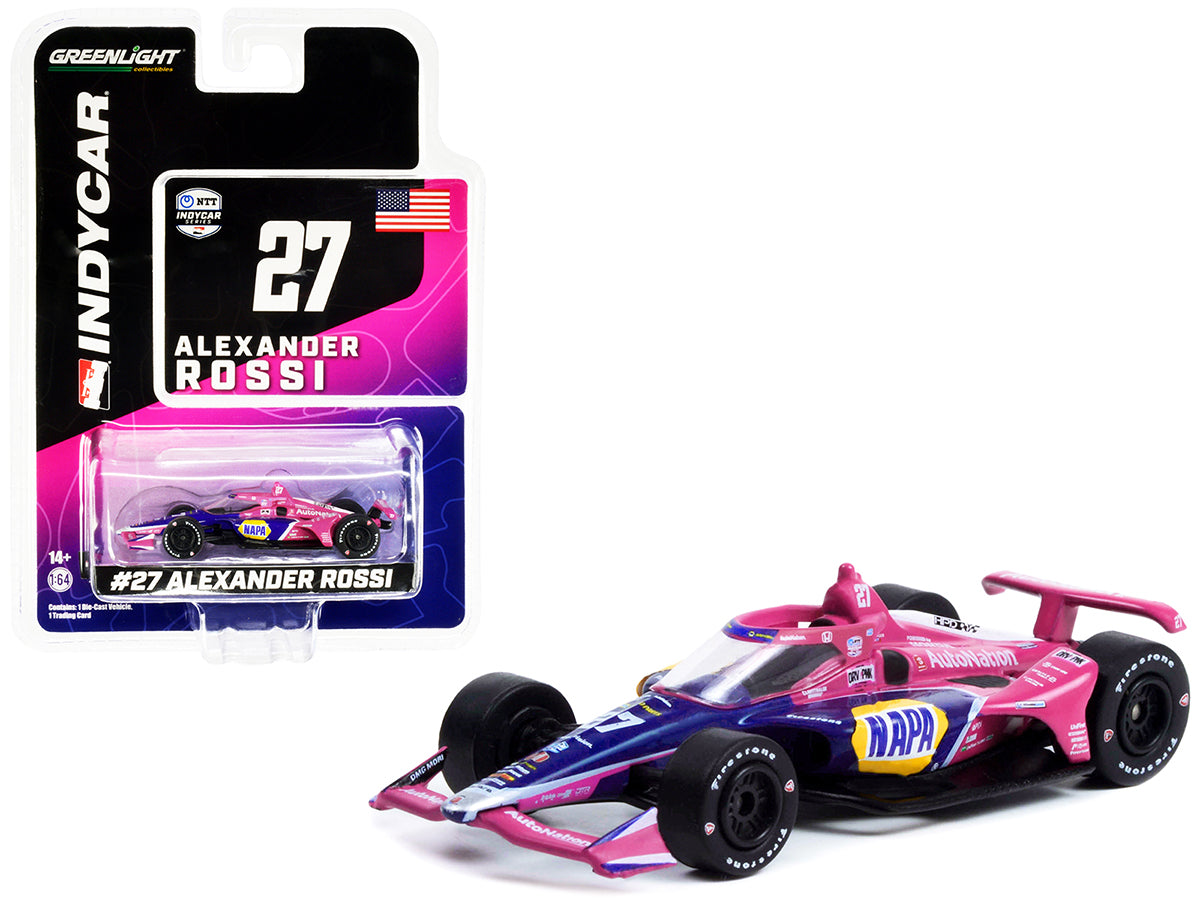 Dallara IndyCar #27 Alexander Rossi "NAPA" Andretti Autosport "NTT IndyCar Series" (2022) 1/64 Diecast Model Car by Greenlight