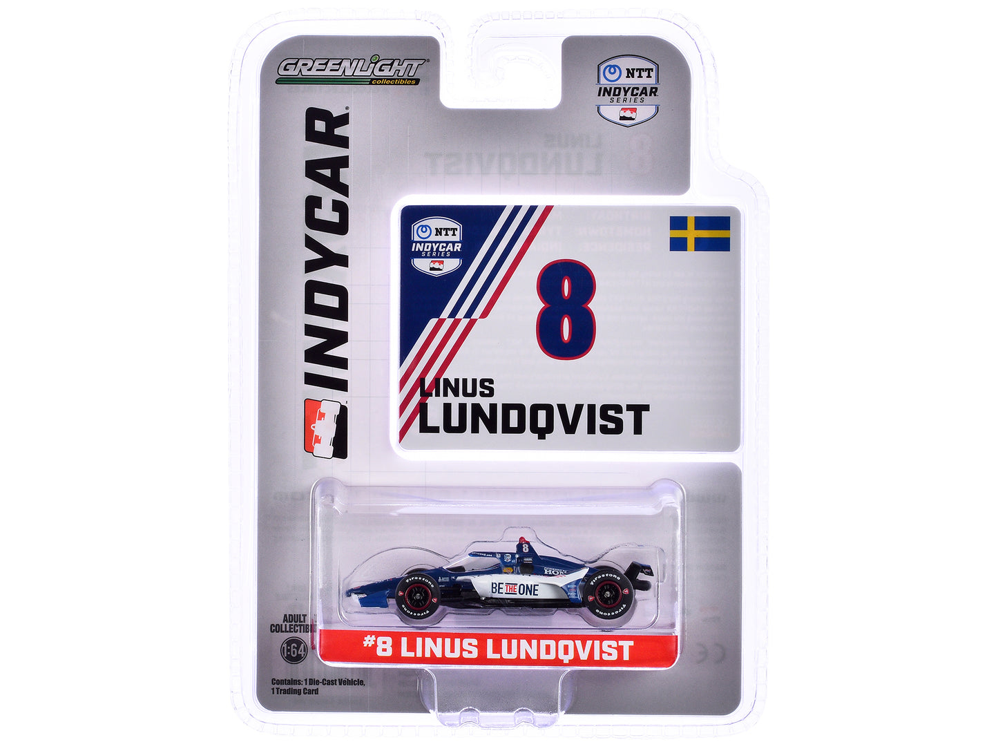 Dallara IndyCar #8 Linus Lundqvist "The American Legion" Chip Ganassi Racing "NTT IndyCar Series" (2024) 1/64 Diecast Model Car by Greenlight