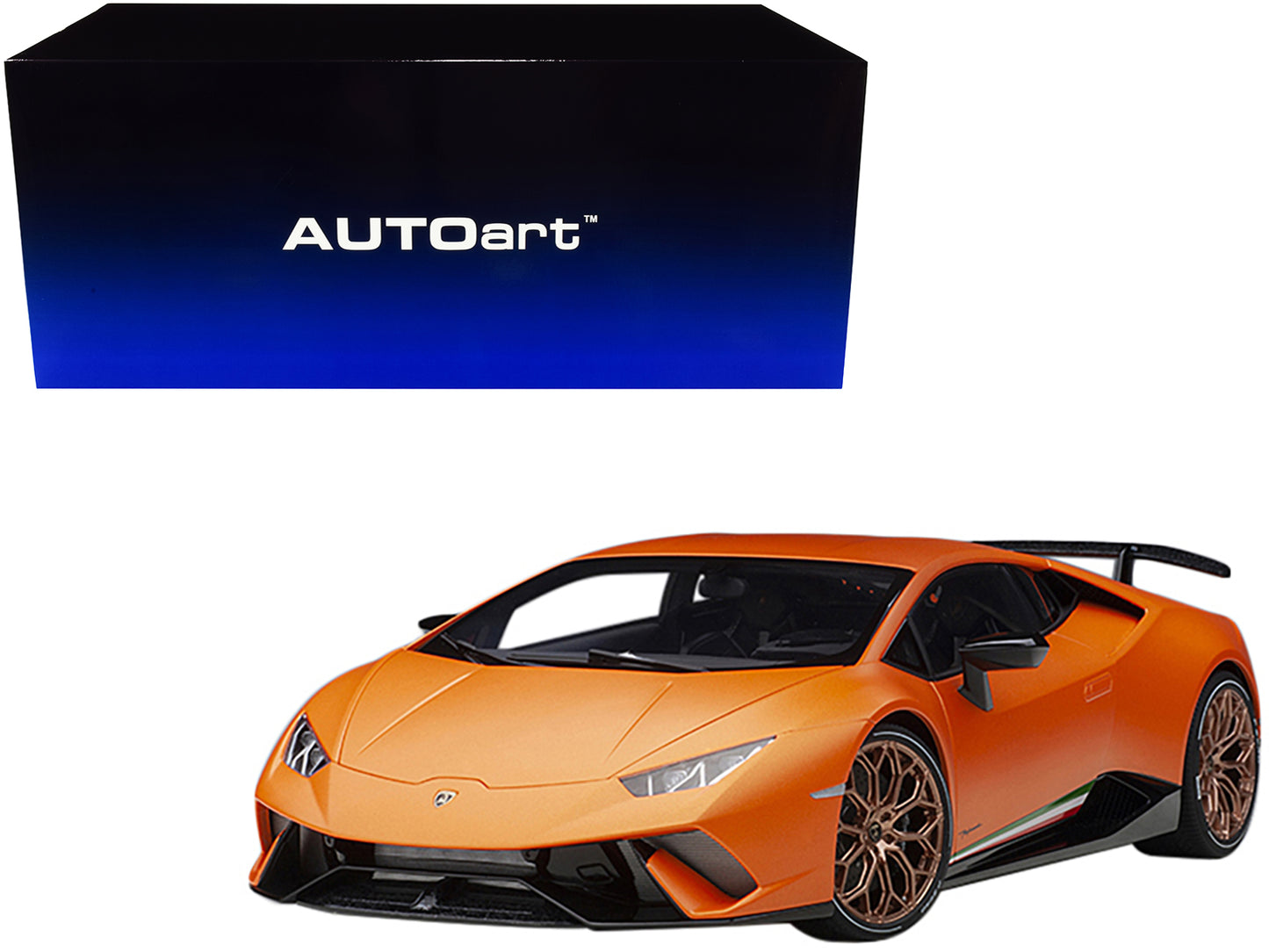 Lamborghini Huracan Performante Arancio Anthaeus / Matt Orange with Copper Wheels 1/12 Model Car by Autoart