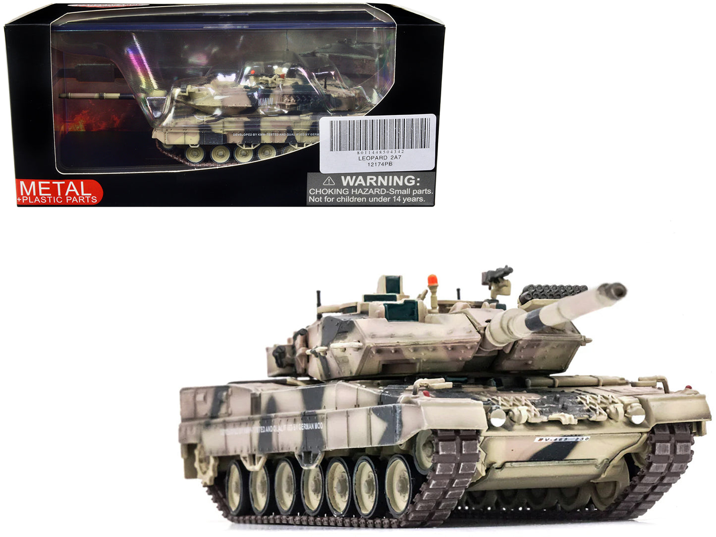 German Kampfpanzer Leopard 2A7 Main Battle Tank Desert Camouflage 1/72 Diecast Model by Panzerkampf