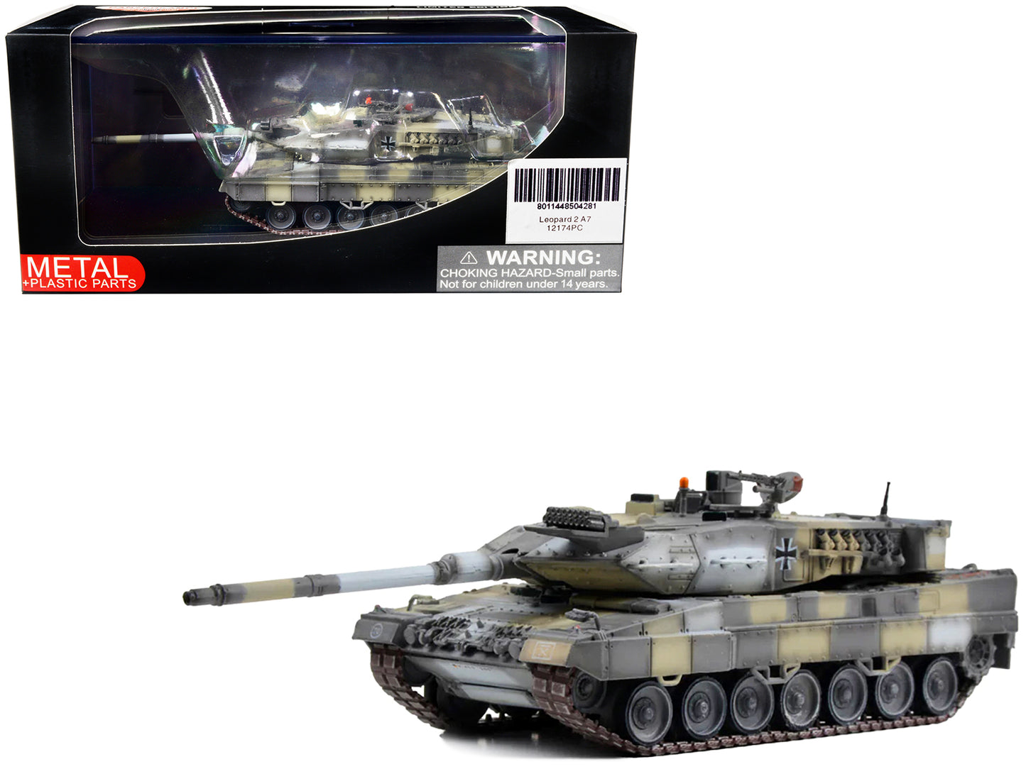 German Kampfpanzer Leopard 2A7 Main Battle Tank Mixed European Camouflage 1/72 Diecast Model by Panzerkampf