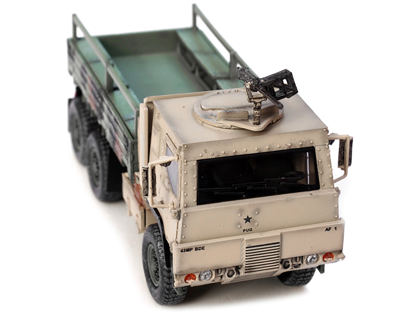 M1083 MTV (Medium Tactical Vehicle) Armored Cab Cargo Truck with Turret NATO Camouflage "US Army" "Armor Premium" Series 1/72 Diecast Model by Panzerkampf