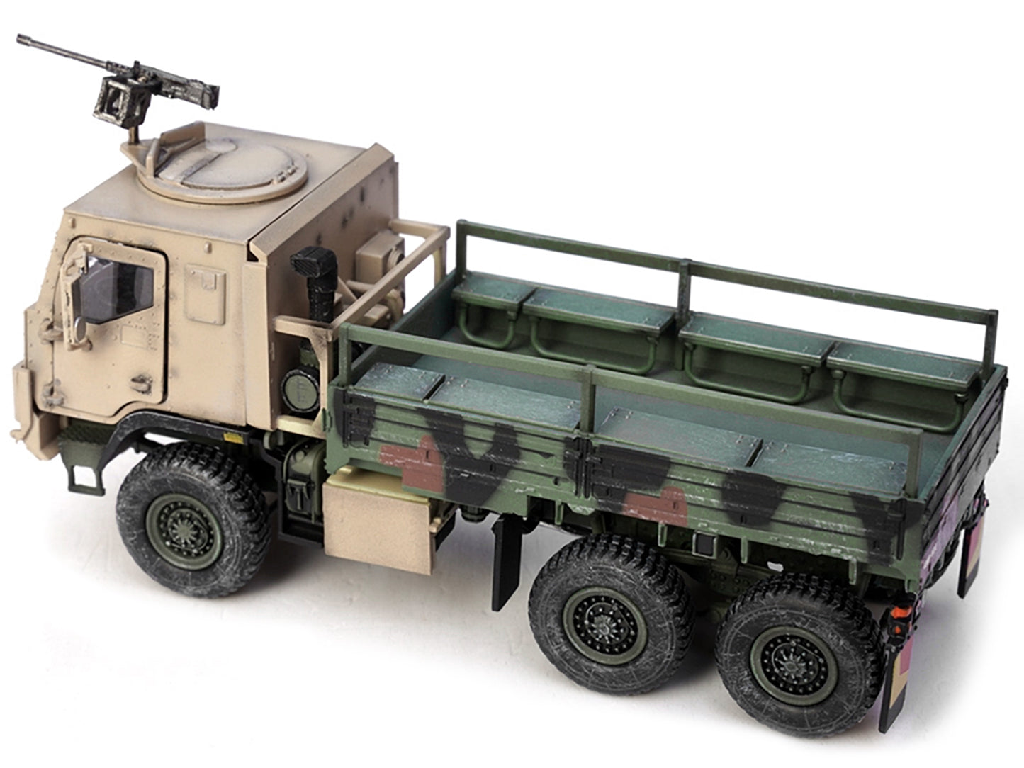 M1083 MTV (Medium Tactical Vehicle) Armored Cab Cargo Truck with Turret NATO Camouflage "US Army" "Armor Premium" Series 1/72 Diecast Model by Panzerkampf