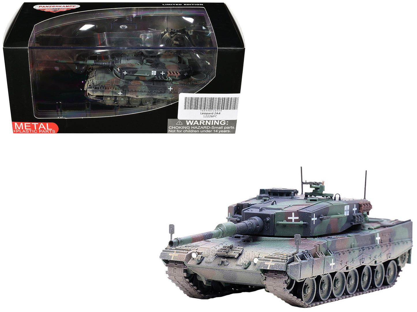 Leopard 2A4 Main Battle Tank with Snorkel "3-Tone Camouflage" Ukrainian Army "Armor Premium" Series 1/72 Diecast Model by Panzerkampf