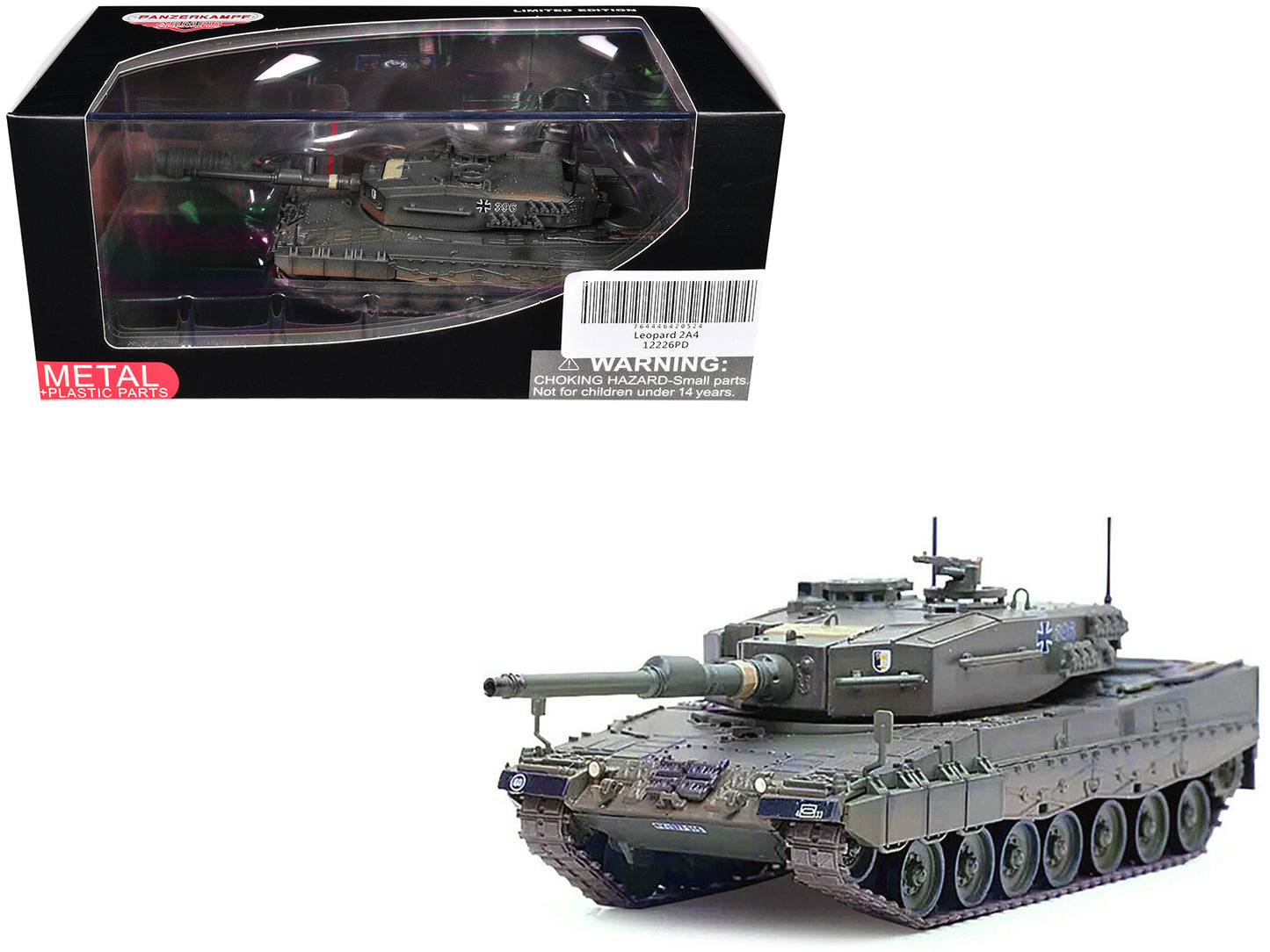 Leopard 2A4 Main Battle Tank with Snorkel "Green Camouflage" German Army "Armor Premium" Series 1/72 Diecast Model by Panzerkampf