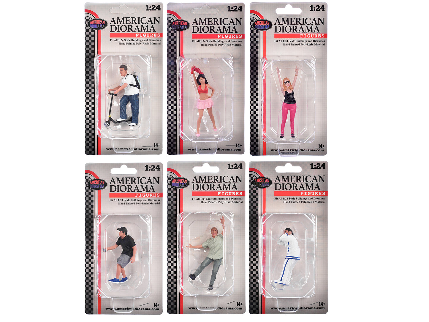 "Figure24 Series 2" 6 piece Figure Set for 1/24 Scale Models by American Diorama