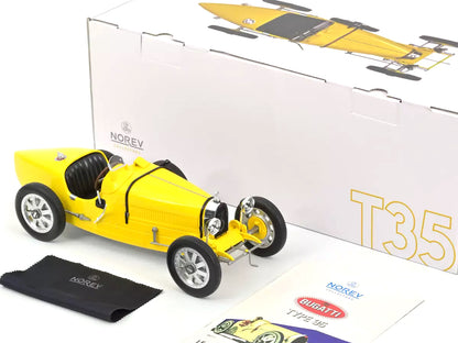 1925 Bugatti T35 Yellow 1/12 Diecast Model Car by Norev