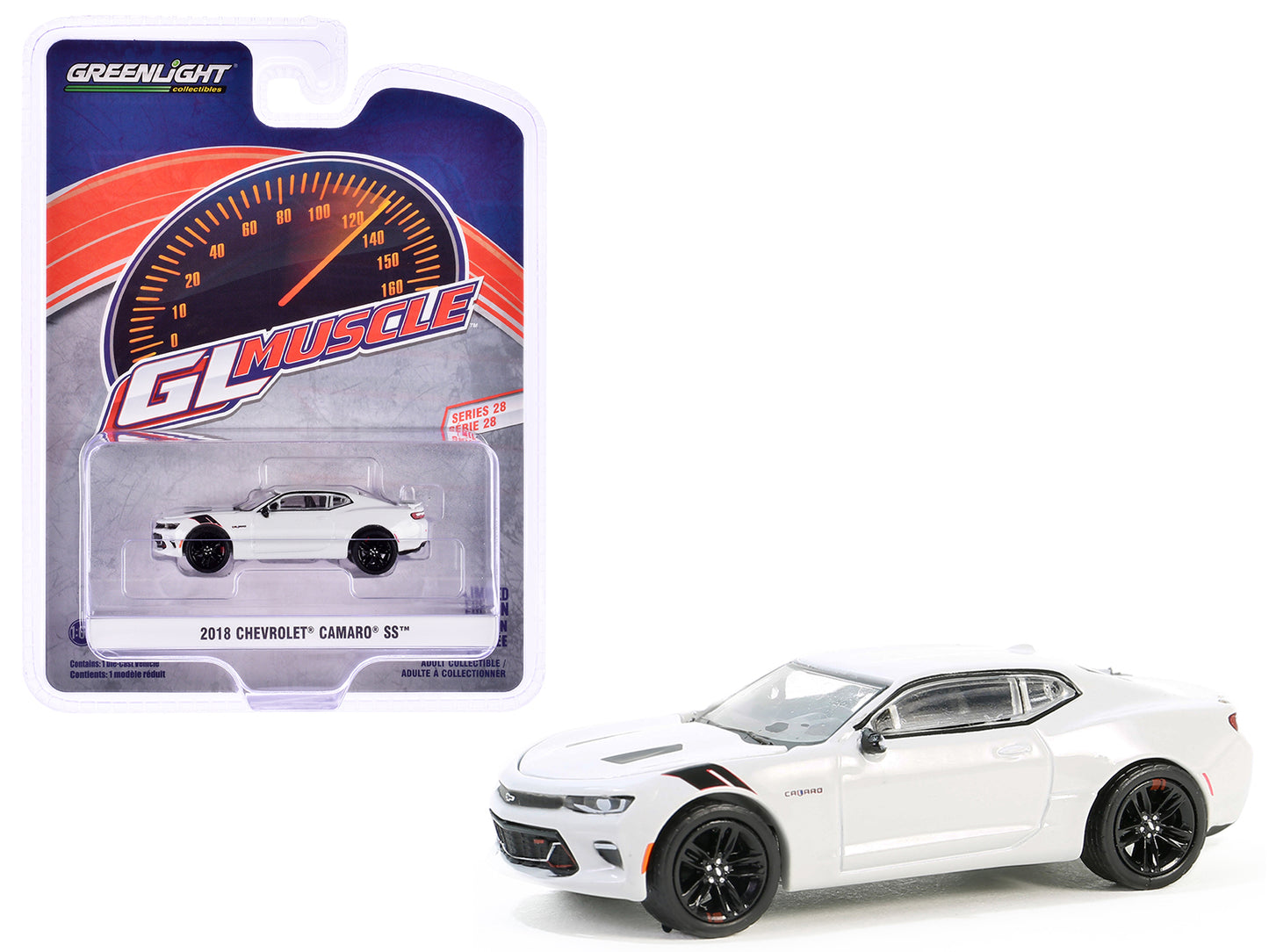 2018 Chevrolet Camaro SS Redline Edition Silver Ice Metallic "GreenLight Muscle" Series 28 1/64 Diecast Model Car by Greenlight