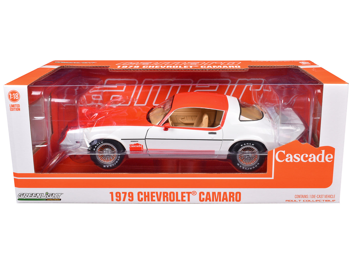 1979 Chevrolet Camaro Cascade Edition White and Orange "Oregon and Washington Limited Edition" 1/18 Diecast Model Car by Greenlight