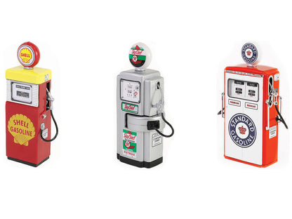 "Vintage Gas Pump" Set of 3 Pumps Series 15 1/18 Diecast Models by Greenlight