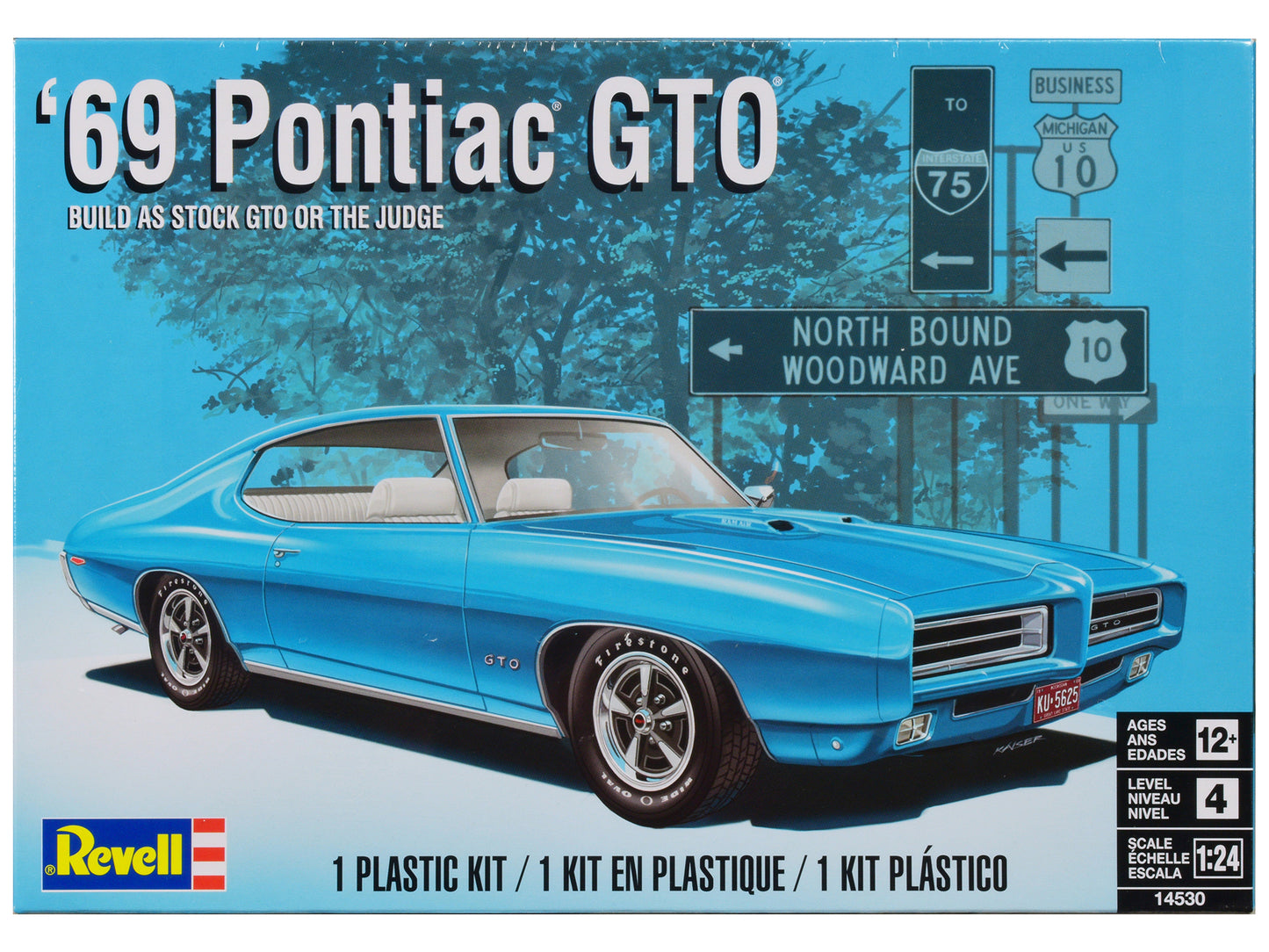 Level 4 Model Kit 1969 Pontiac GTO 2-in-1 Kit 1/24 Scale Model by Revell