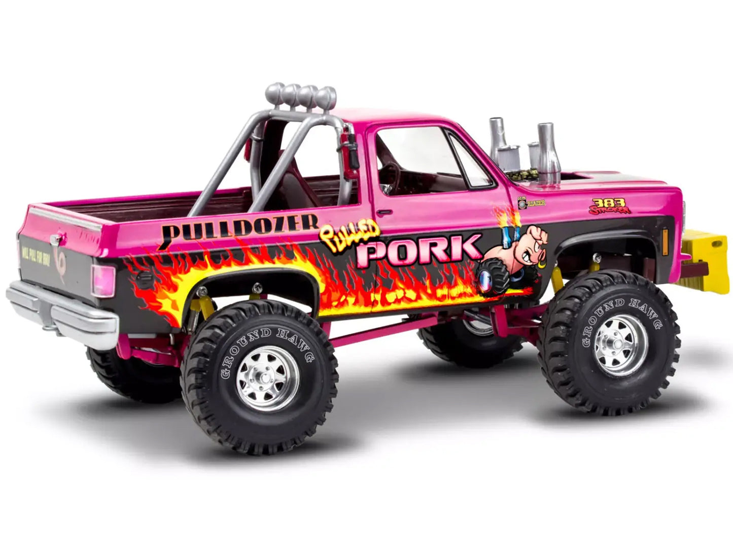 Level 4 Model Kit 1978 Chevrolet Blazer Pickup Truck "Pulled Pork Pulldozer" 1/24 Scale Model by Revell