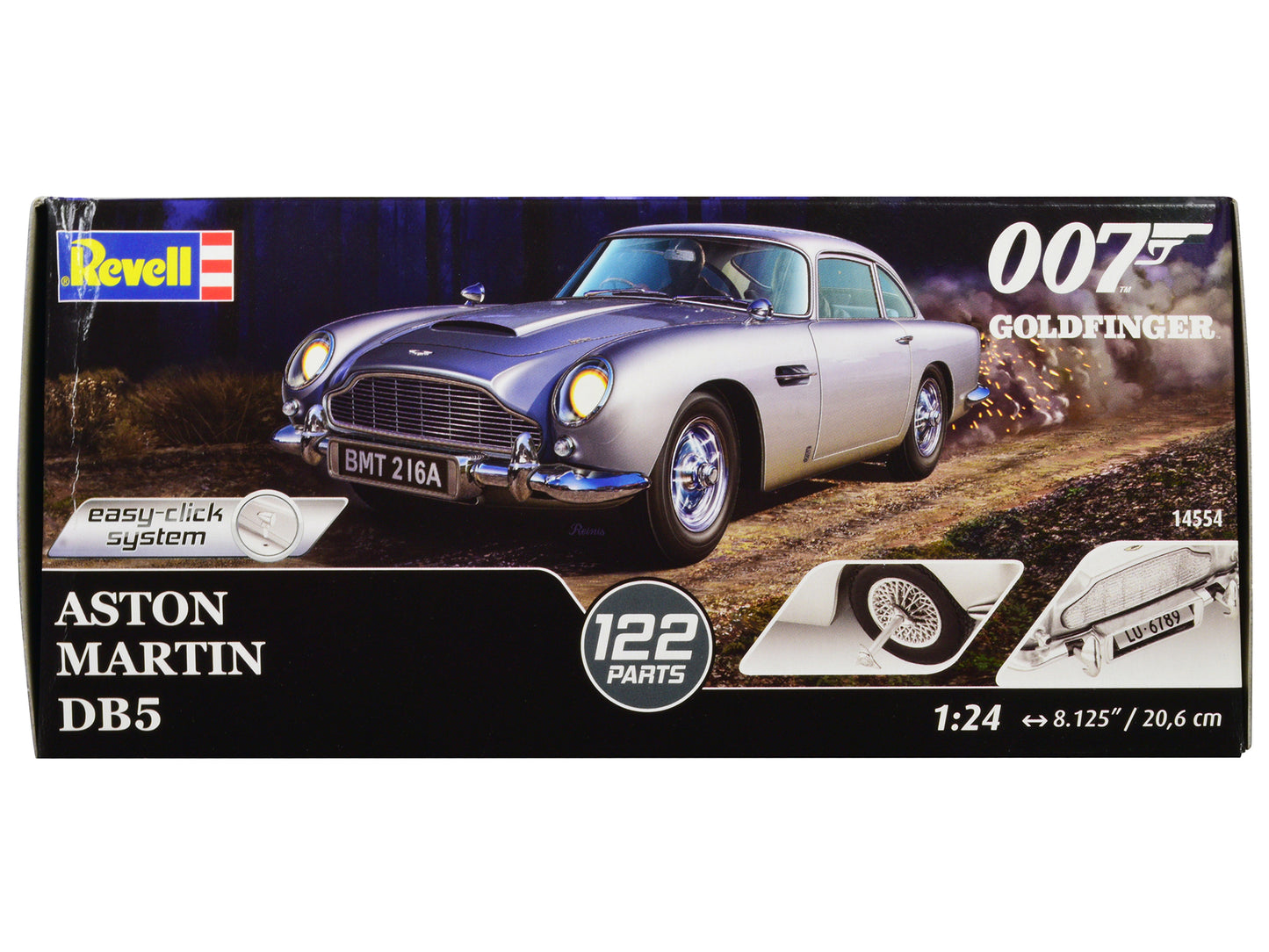 Level 2 Easy-Click Model Kit Aston Martin DB5 James Bond 007 "Goldfinger" (1964) Movie 1/24 Scale Model by Revell