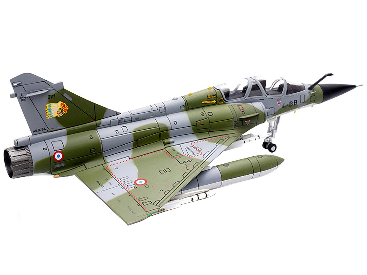 Dassault Mirage 2000N Fighter Plane Camouflage "French Air Force - Armée de l’Air" with Missile Accessories "Wing" Series 1/72 Diecast Model by Panzerkampf