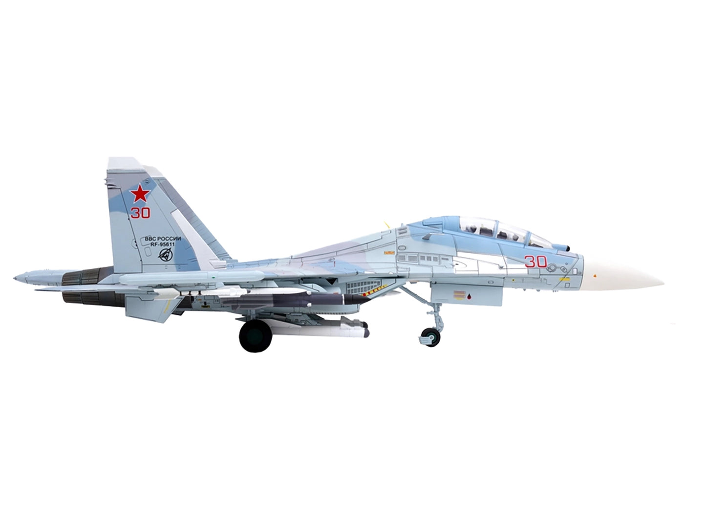 Sukhoi Su-30M2 Flanker-C Fighter Aircraft #30 "Russian Air Force" "Wing" Series 1/72 Diecast Model by Panzerkampf