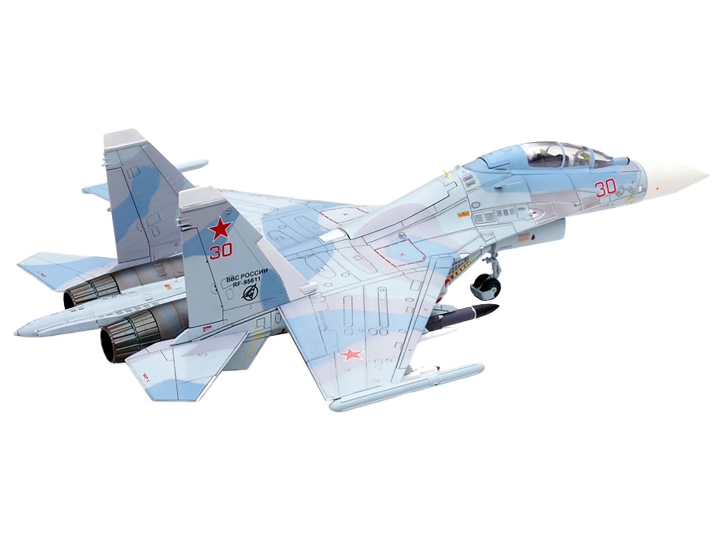 Sukhoi Su-30M2 Flanker-C Fighter Aircraft #30 "Russian Air Force" "Wing" Series 1/72 Diecast Model by Panzerkampf