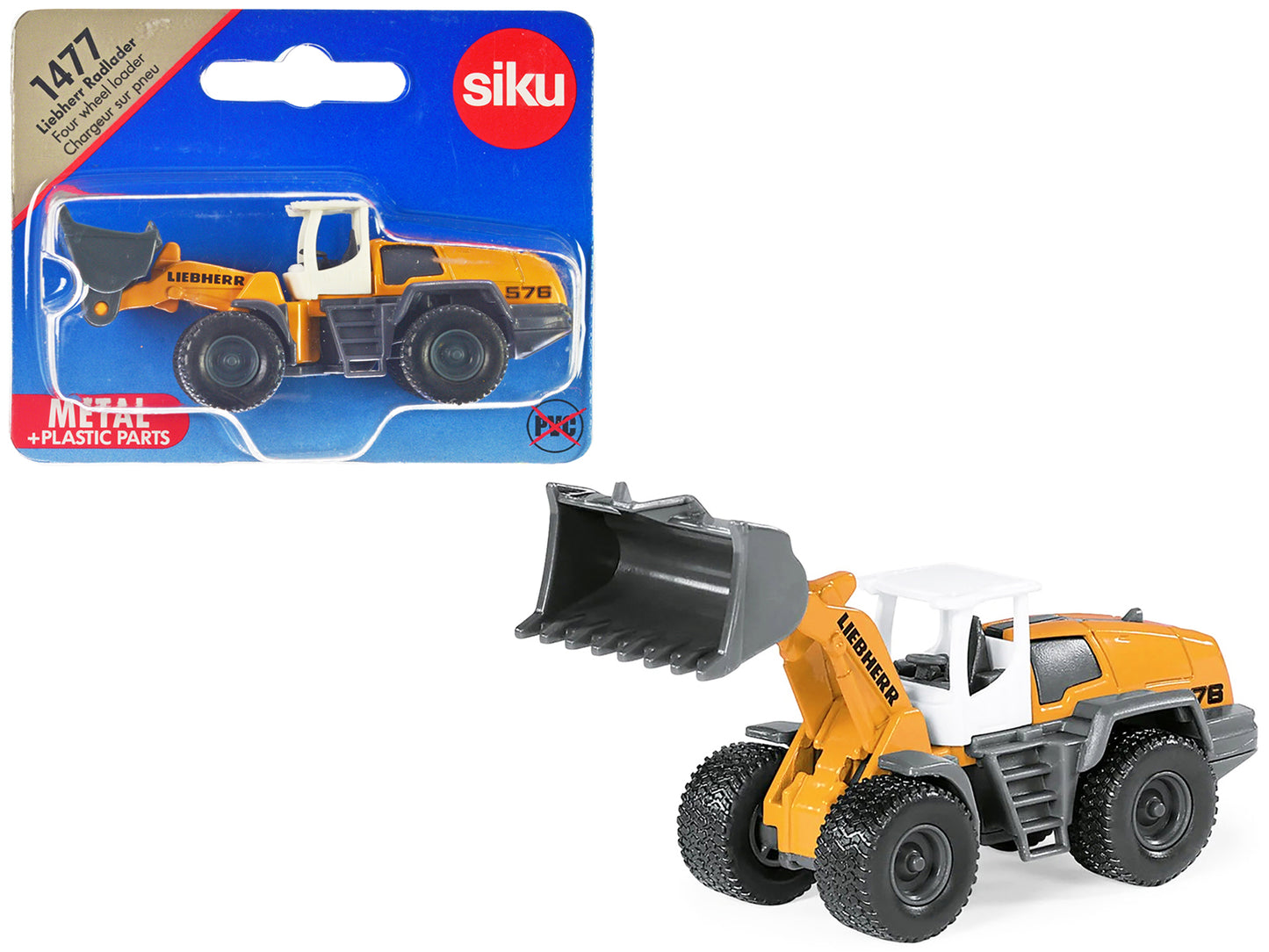 Liebherr 576 Wheel Loader Yellow with White Top Diecast Model by Siku