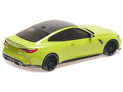 2020 BMW M4 Yellow with Carbon Top Limited Edition to 750 pieces Worldwide 1/18 Diecast Model Car by Minichamps