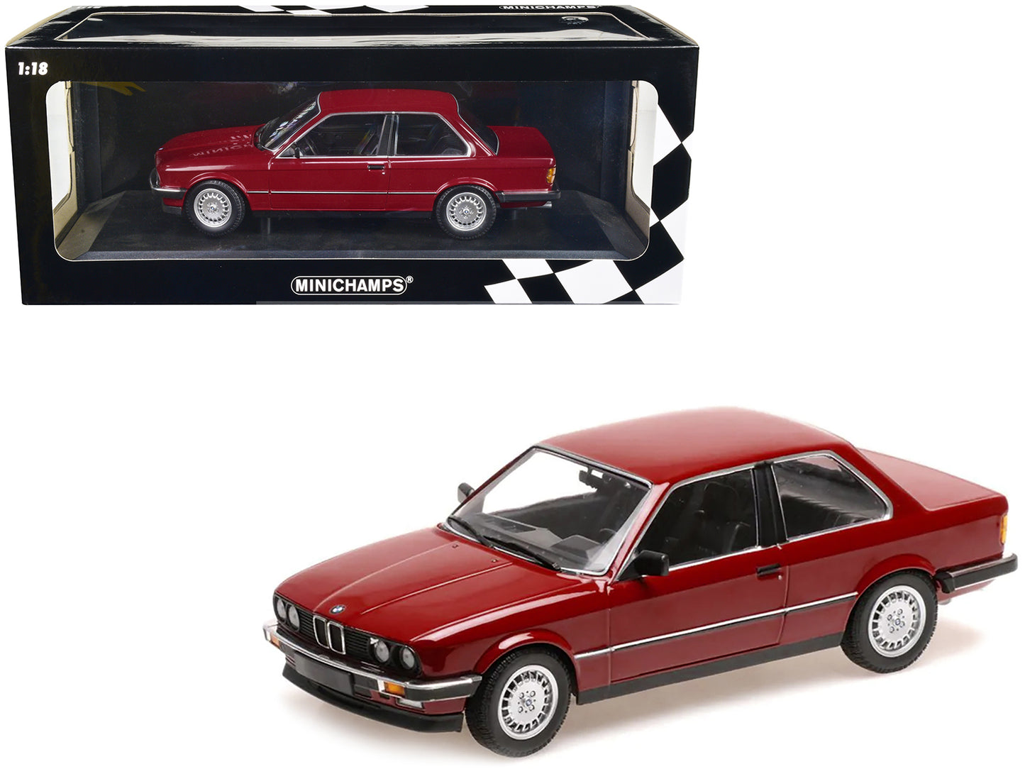 1982 BMW 323i Carmine Red 1/18 Diecast Model Car by Minichamps